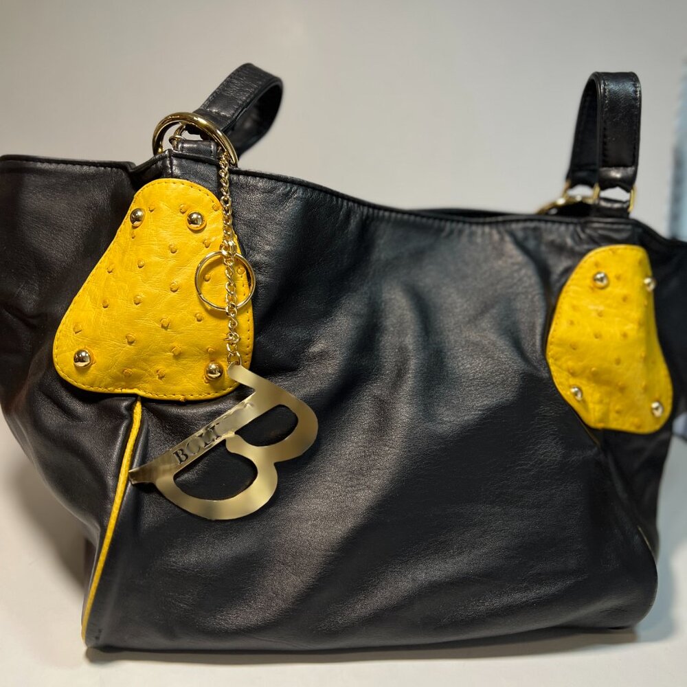 Black leather purse - Bolingo By Susan Todd Bag Yellow and Black 👜 - Picture 4 of 7